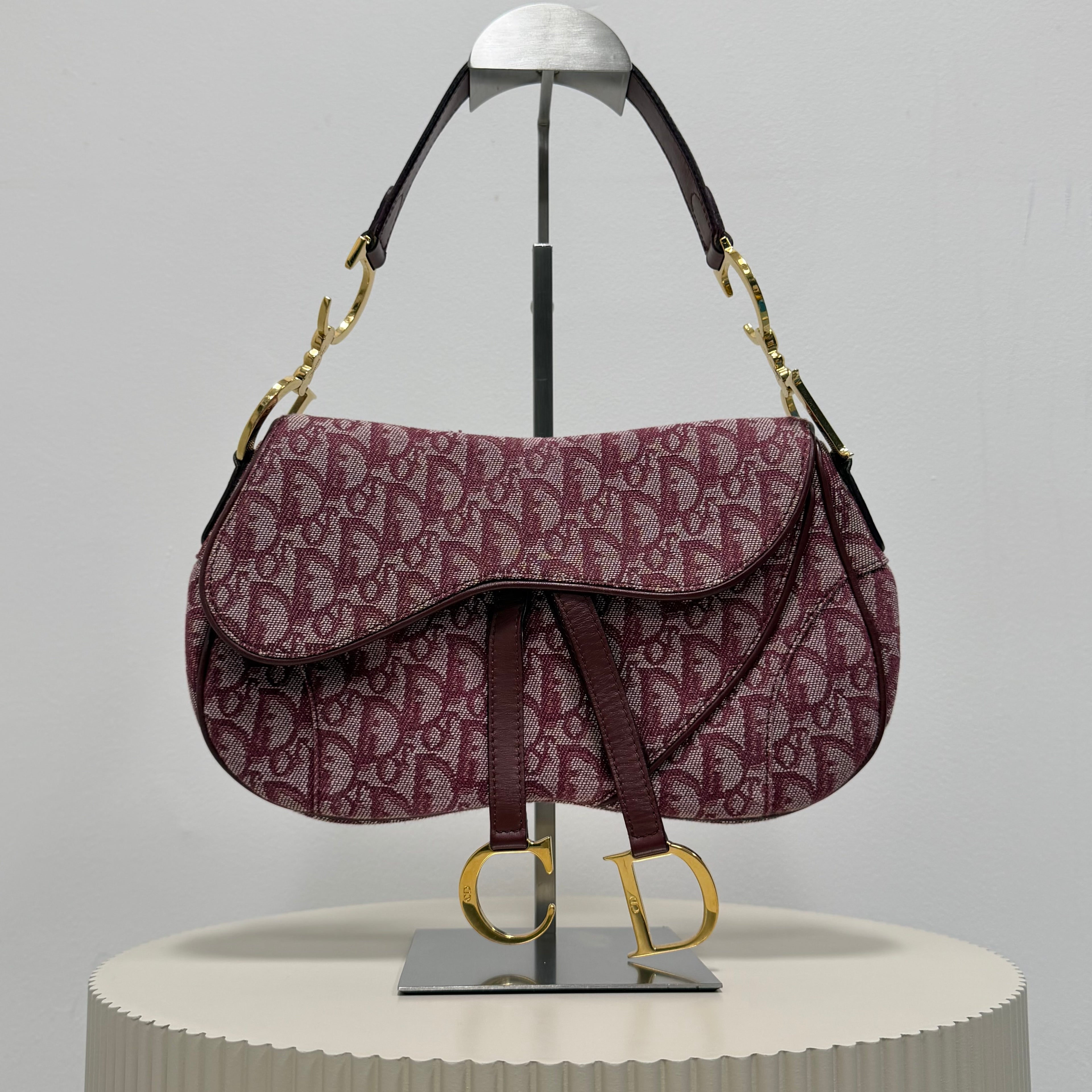 Christian Dior bordeaux double saddle