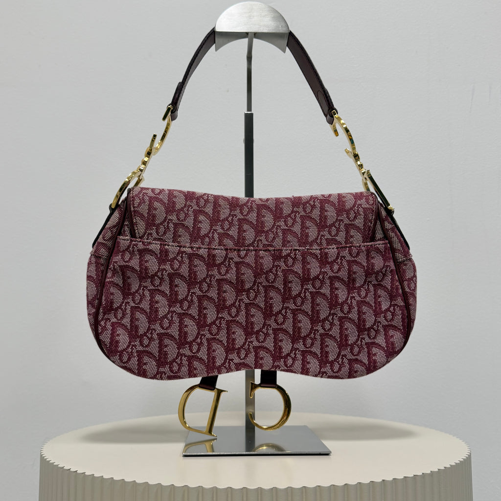 Christian Dior bordeaux double saddle