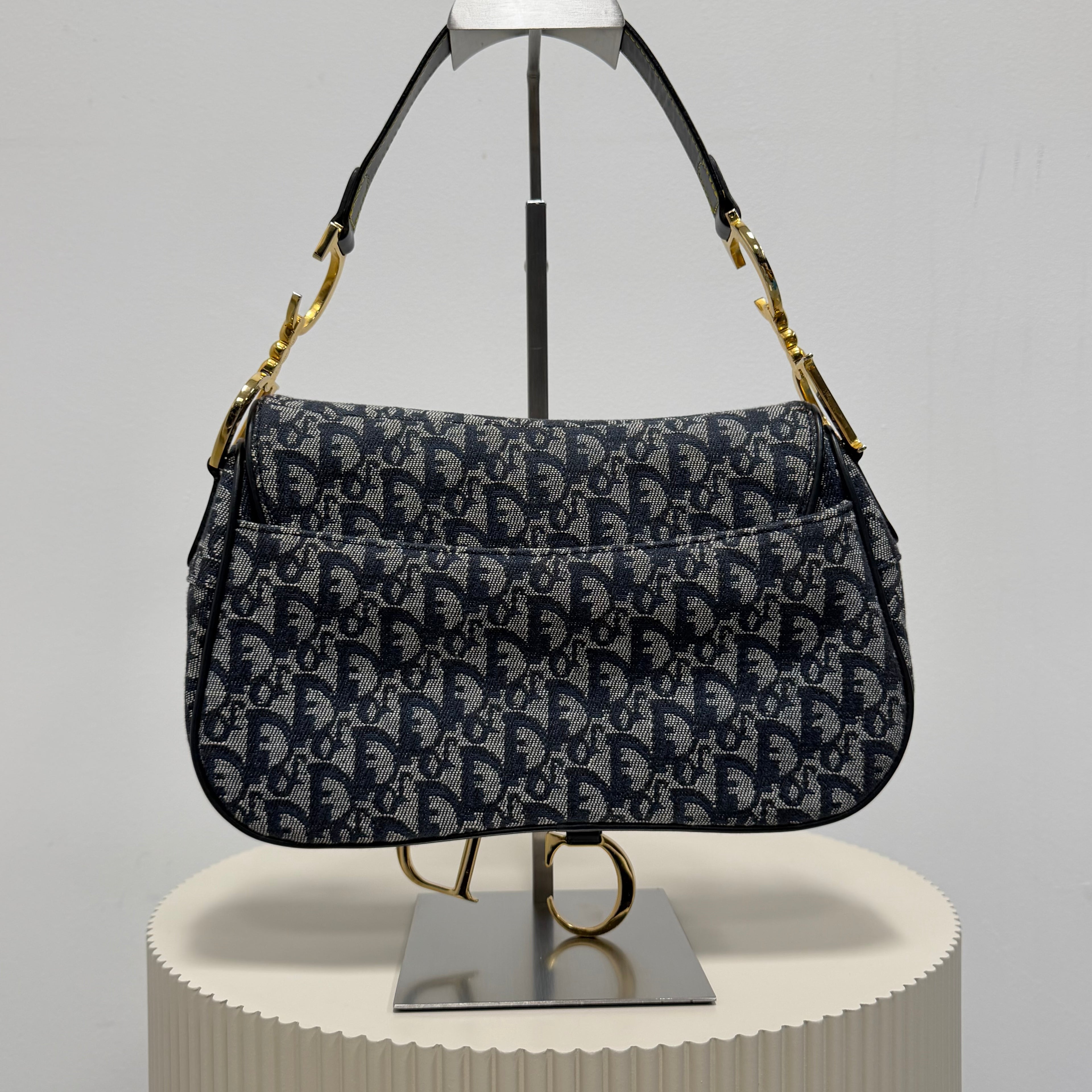 Christian Dior blue double saddle