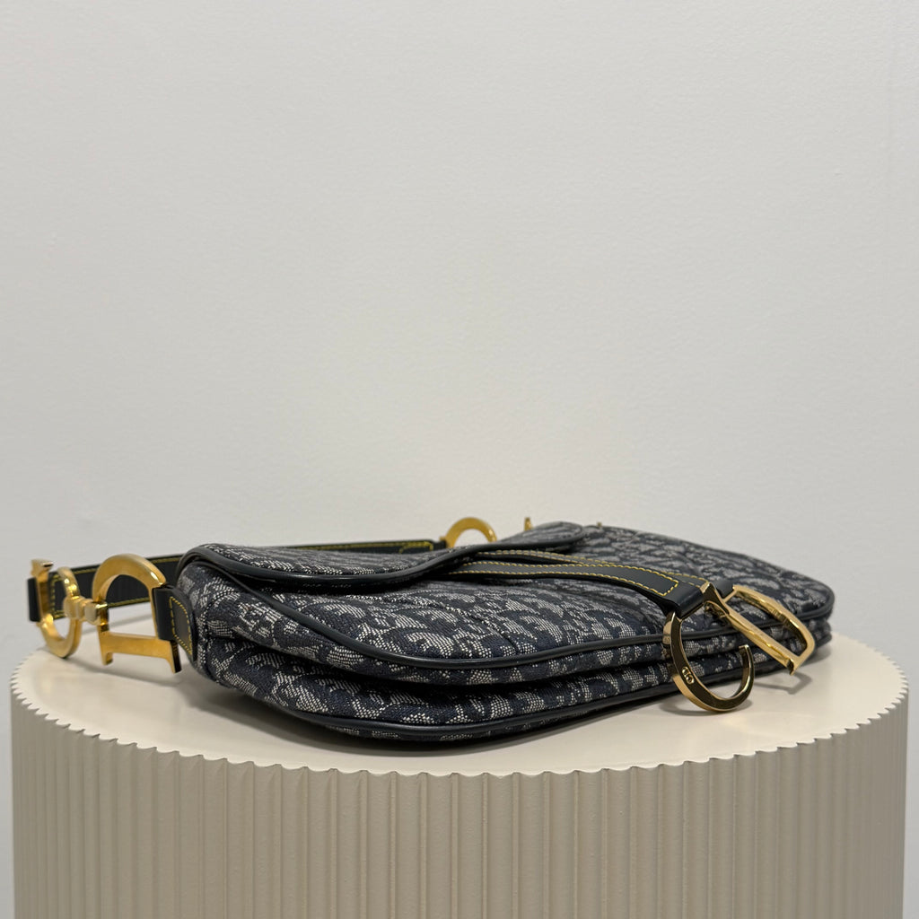 Christian Dior blue double saddle