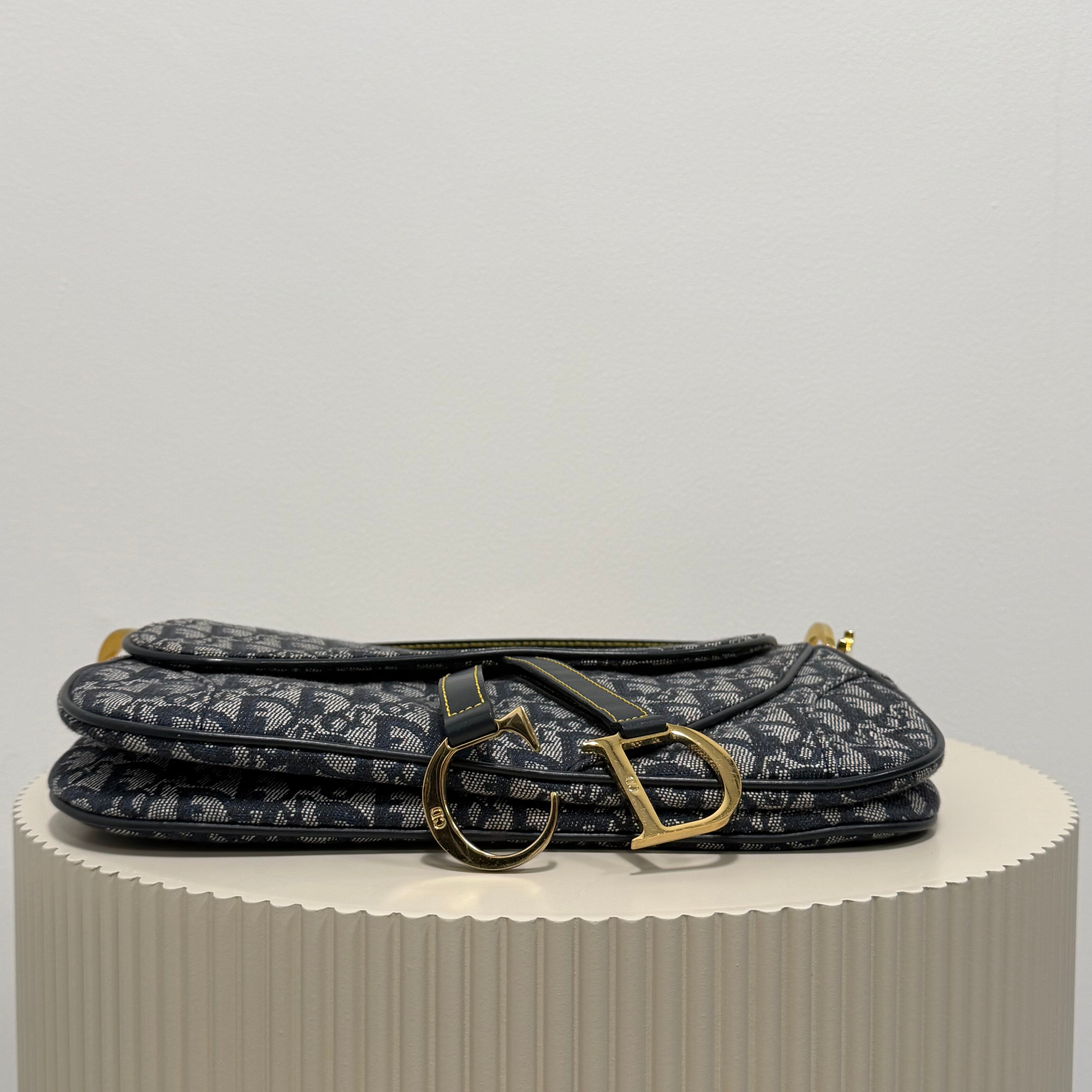 Christian Dior blue double saddle