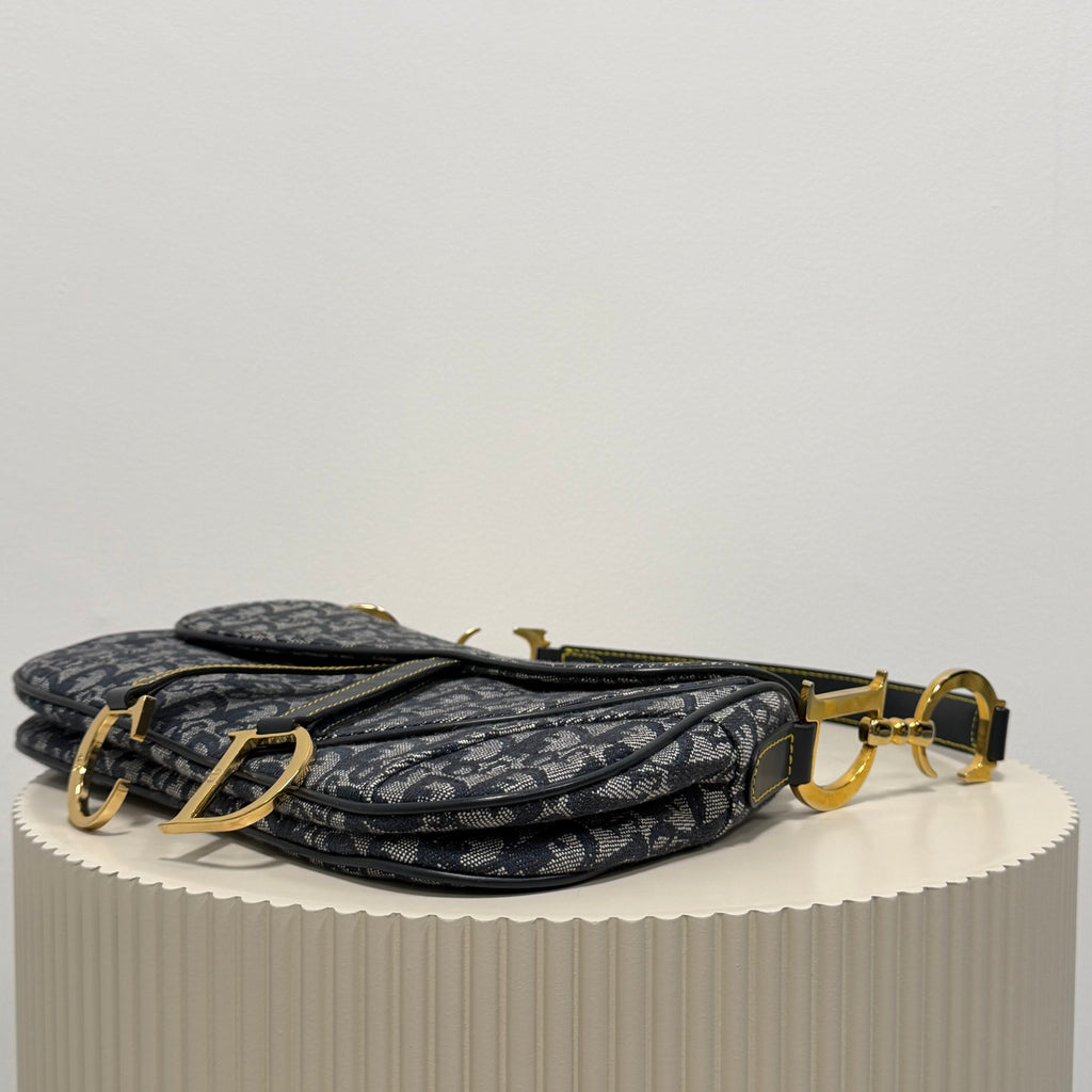 Christian Dior blue double saddle
