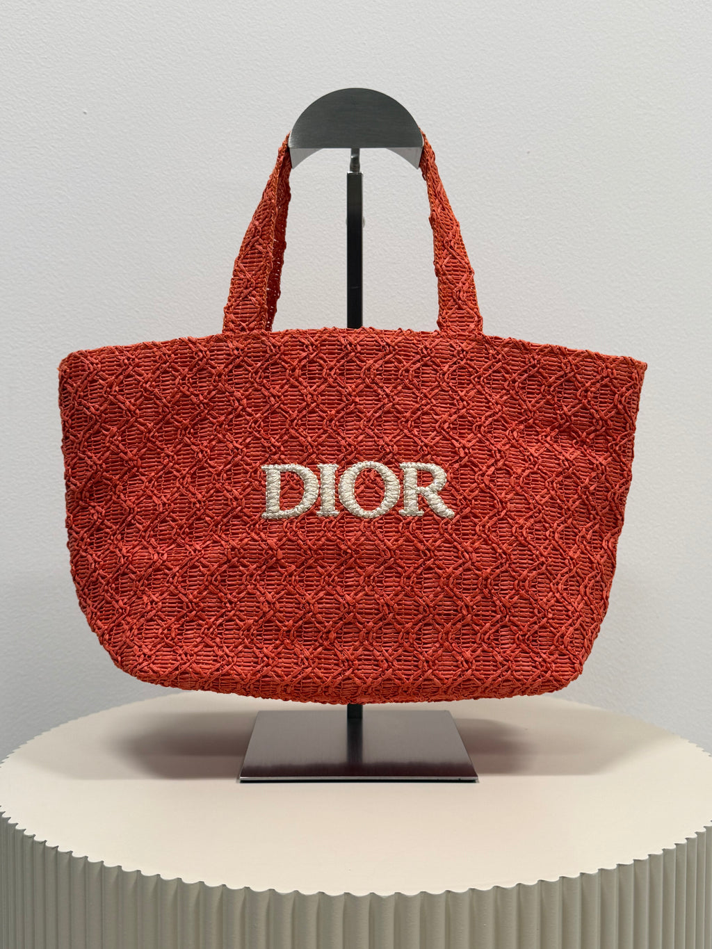 Dior beauty raffia tote