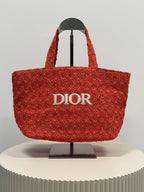 Dior beauty raffia tote